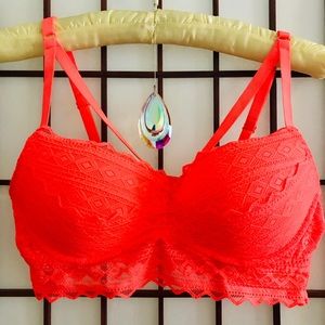 Bright orange VS Pink push up bralette
